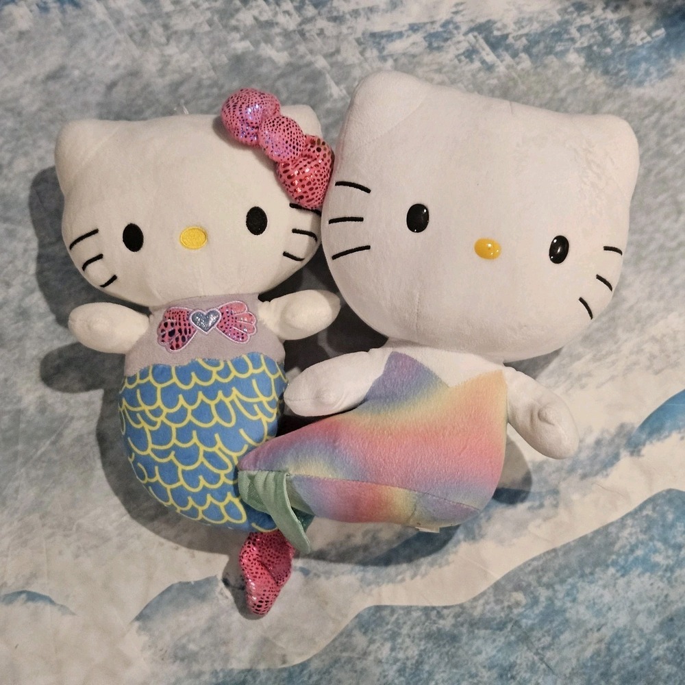 Hello‎ Kitty Mermaid Plush Lot TY Sparkle Sanrio Mermaid Plush Pair